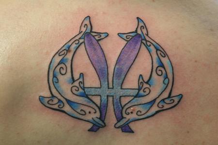 Tattoos - Dolphin Pisces - 86202